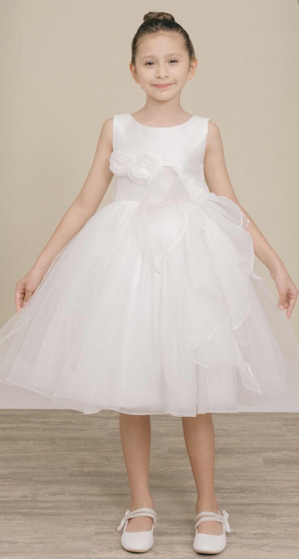Rose Applique Kids Dress 9128