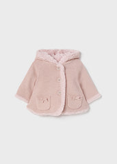 2395 Baby Pink Long knitted cardigan newborn girl