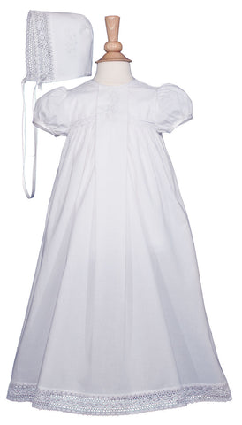 Girls 25″ Victorian Style Cotton Christening Baptism Gown